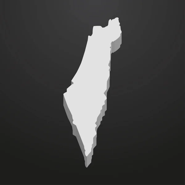 Mapa de Israel en gris sobre un fondo negro 3d — Vector de stock