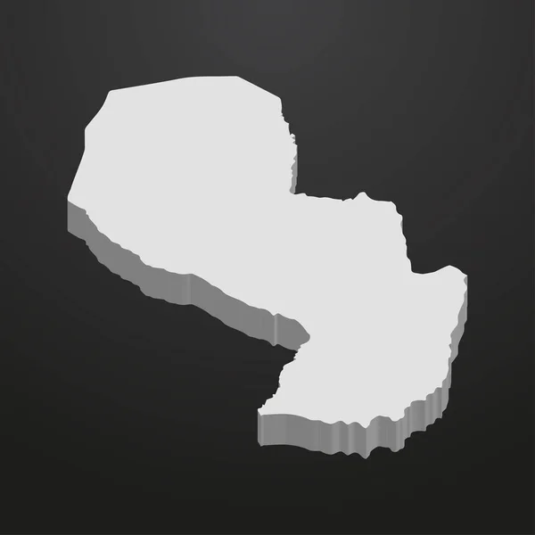 Παραγουάη χάρτη με γκρι χρώμα πάνω σε μαύρο φόντο 3d — Διανυσματικό Αρχείο