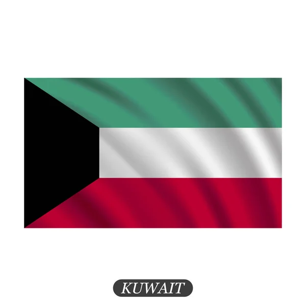 Acenando bandeira do Kuwait em um fundo branco. Ilustração vetorial — Vetor de Stock