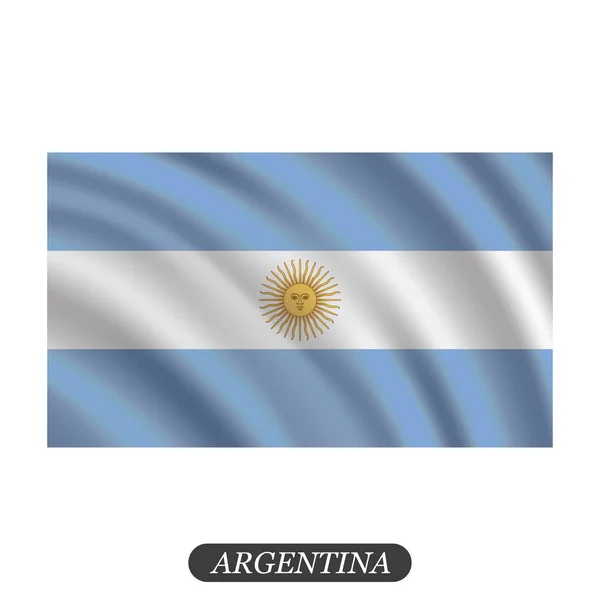 Sventolando bandiera argentina su sfondo bianco. Illustrazione vettoriale — Vettoriale Stock