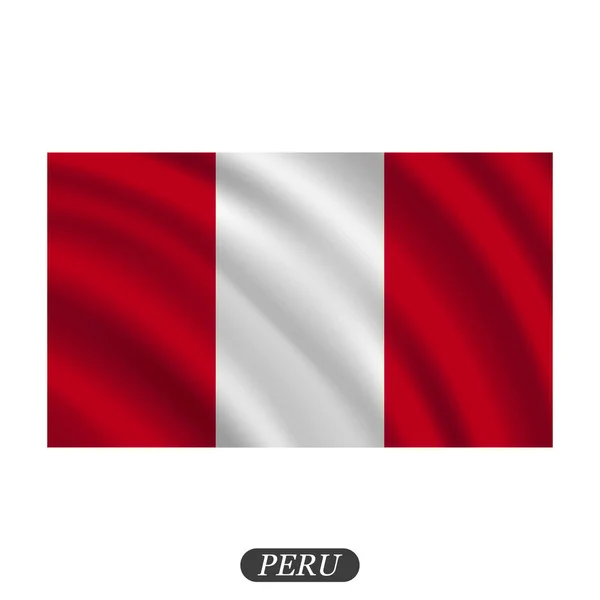 Acenando bandeira do Peru em um fundo branco. Ilustração vetorial — Vetor de Stock