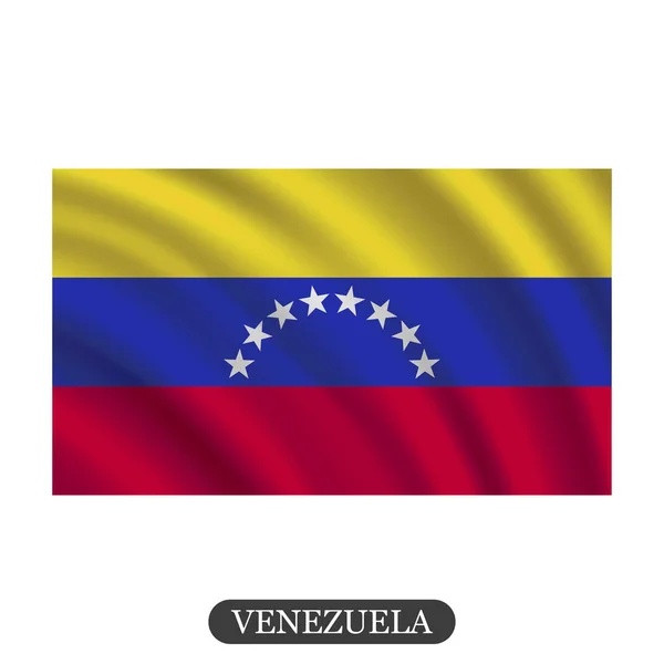 白い背景のベネズエラの旗を振っています。ベクトル図 — ストックベクタ