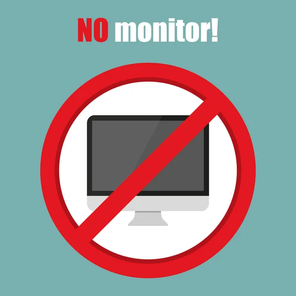 Monitor nie Zaloguj się płaska. Ilustracja wektorowa — Wektor stockowy