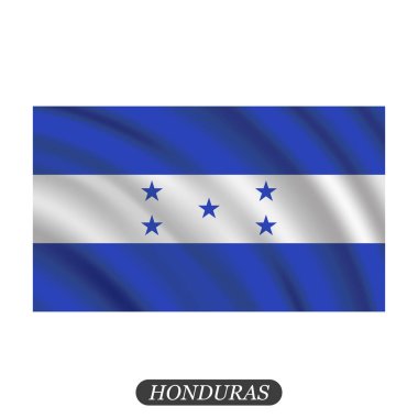 Beyaz bir arka plan üzerinde Honduras bayrağı sallayarak. Vektör çizim