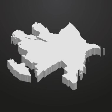 Azerbaycan harita gri bir siyah arka plan 3d