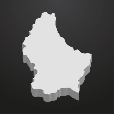 Lüksemburg göster gri bir siyah arka plan 3d