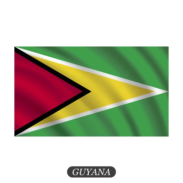 Schwenkt die Guyana-Flagge auf weißem Hintergrund. Vektorillustration — Stockvektor