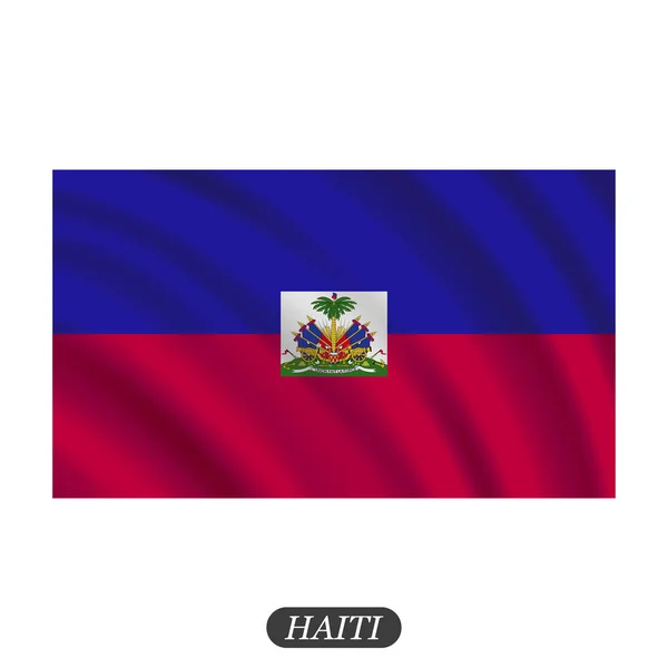 Ondeando la bandera de Haití sobre un fondo blanco. Ilustración vectorial — Vector de stock