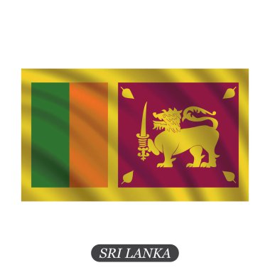 Sri Lanka bayrak beyaz bir arka plan üzerinde sallayarak. Vektör çizim