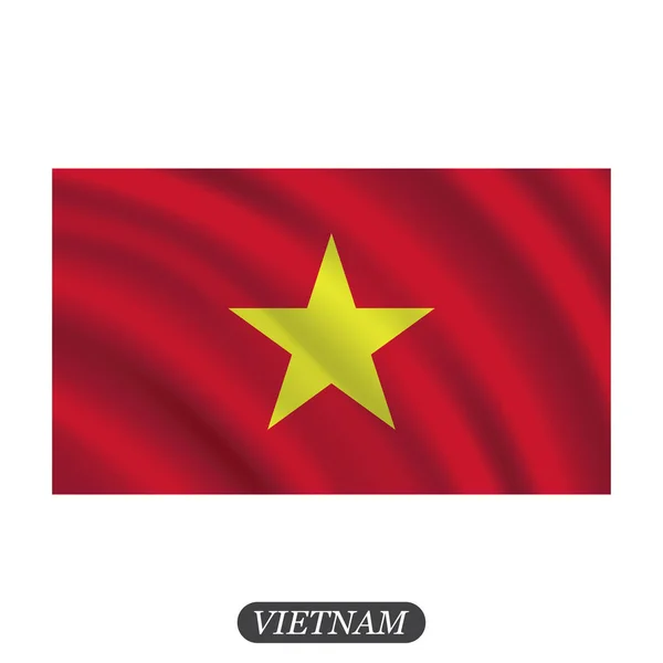 Waving Vietnam flag on a white background. Vector illustration — Stock Vector