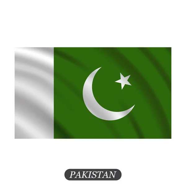 Das Schwenken der pakistanischen Flagge auf weißem Grund. Vektorillustration — Stockvektor
