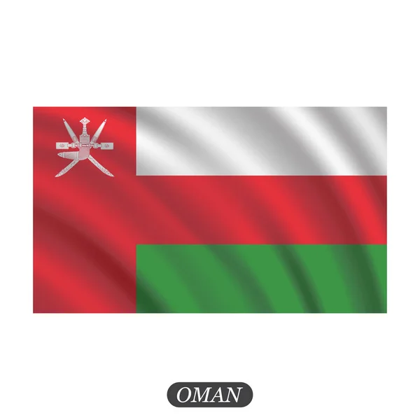 Sventola bandiera dell'Oman su sfondo bianco. Illustrazione vettoriale — Vettoriale Stock