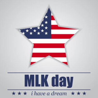 ABD ile yıldızı bayrak Mlk günü beyaz zemin üzerinde. Vektör çizim