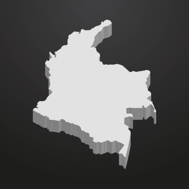 Columbia harita gri bir siyah arka plan 3d