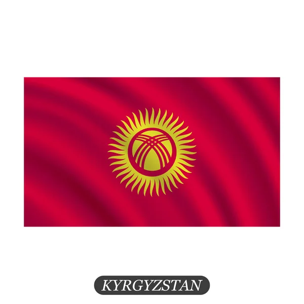 Viftar Kirgizistan flagga på en vit bakgrund. Vektorillustration — Stock vektor