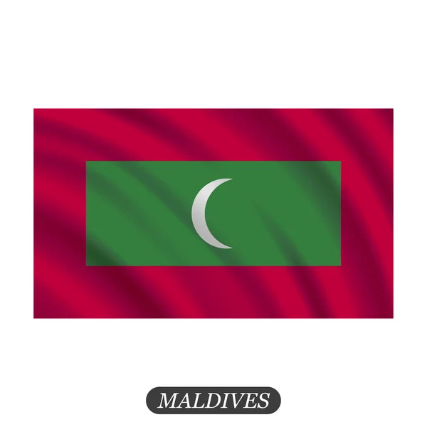 Ondeando la bandera de Maldivas sobre un fondo blanco. Ilustración vectorial — Vector de stock