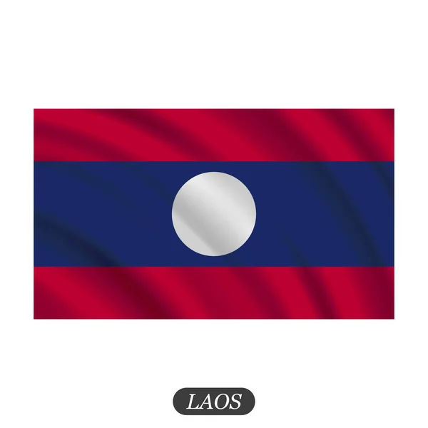 Κουνώντας το Λάος σημαία σε λευκό φόντο. Εικονογράφηση διάνυσμα — Διανυσματικό Αρχείο