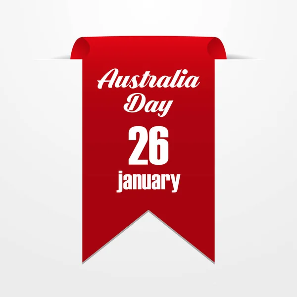 Etiqueta roja con la fecha del Día de Australia. Ilustración vectorial — Archivo Imágenes Vectoriales