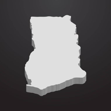 Gana harita gri bir siyah arka plan 3d