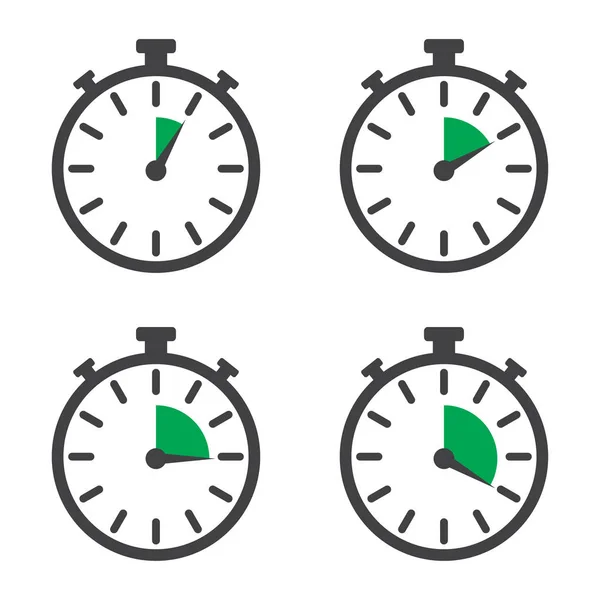 Набір годинників у плоскому дизайні на білому тлі — стоковий вектор