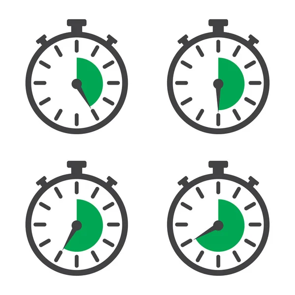 Набір годинників у плоскому дизайні на білому тлі — стоковий вектор
