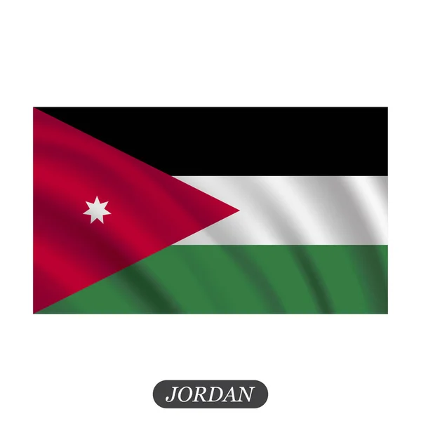 En agitant le drapeau jordanien sur fond blanc. Illustration vectorielle — Image vectorielle