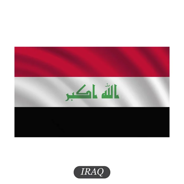 Sventolando bandiera irachena su sfondo bianco. Illustrazione vettoriale — Vettoriale Stock