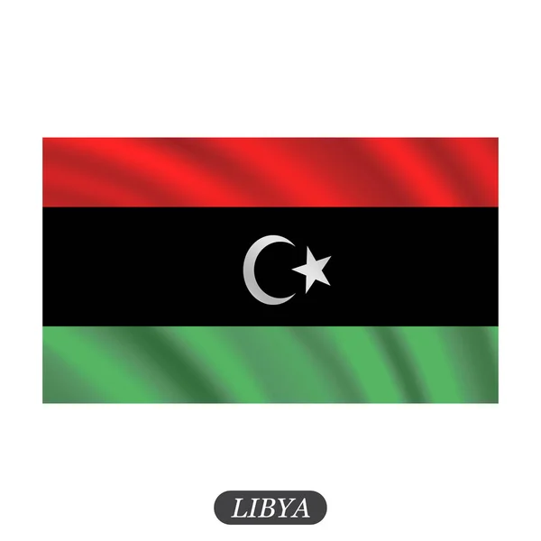 En agitant le drapeau libyen sur fond blanc. Illustration vectorielle — Image vectorielle