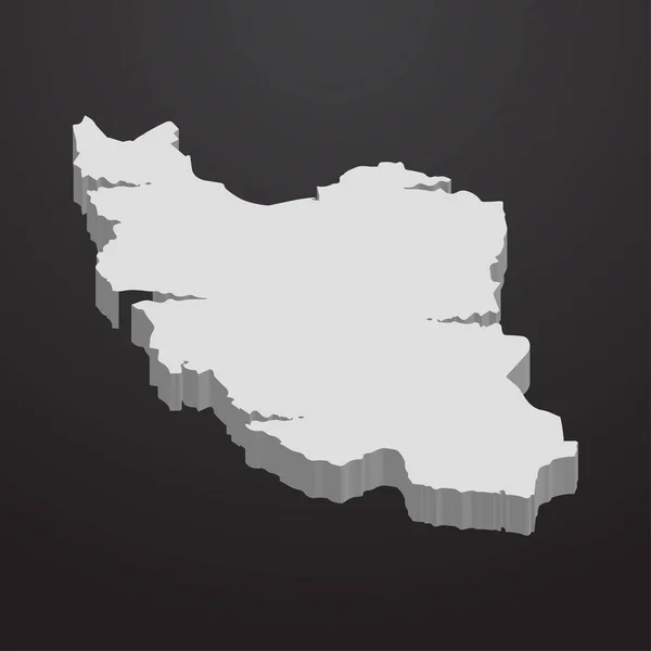 Mapa de Irán en gris sobre un fondo negro 3d — Archivo Imágenes Vectoriales