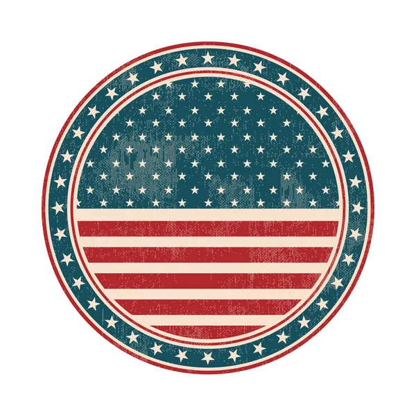 グランジとアメリカ国旗スタンプです。ベクトル図 — ストックベクタ