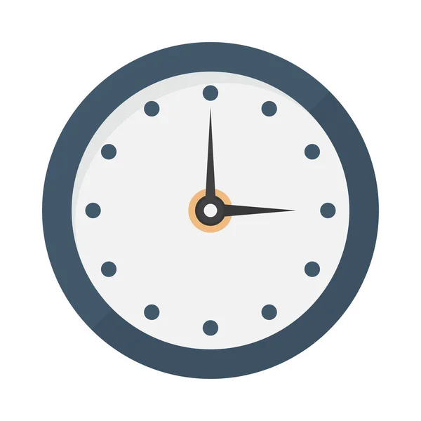 Icono del reloj en un diseño plano sobre un fondo blanco — Vector de stock