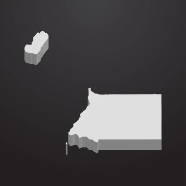 Ekvator Ginesi harita gri bir siyah arka plan 3d