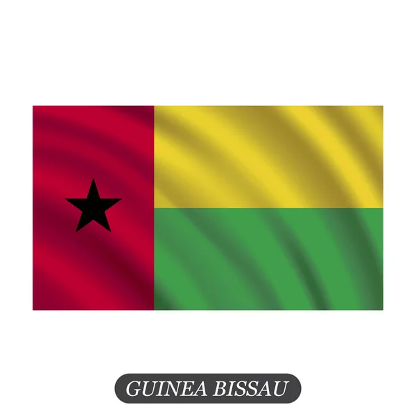 Sventolando bandiera della Guinea Bissau su sfondo bianco. Illustrazione vettoriale — Vettoriale Stock