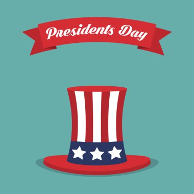 Cumhurbaşkanlığı günü. Kırmızı kurdele içinde a düz çizmek ile ABD şapka