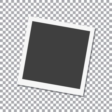 Fotoğraf çerçevesi ile gölge izole arka plan üzerinde vektör şablon şık fotoğraf veya görüntü, Eps10 için