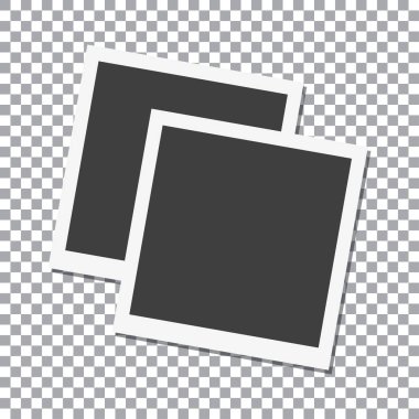 İki fotoğraf çerçevesi ile gölge izole arka plan, vektör şablon şık fotoğraf veya görüntü, Eps10 için