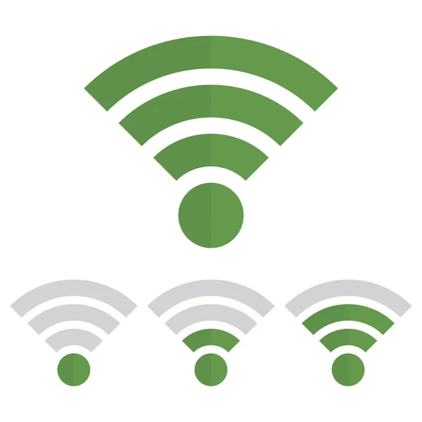 Mutató wifi kommunikáció beállítása, fehér alapon zöld színű — Stock Vector