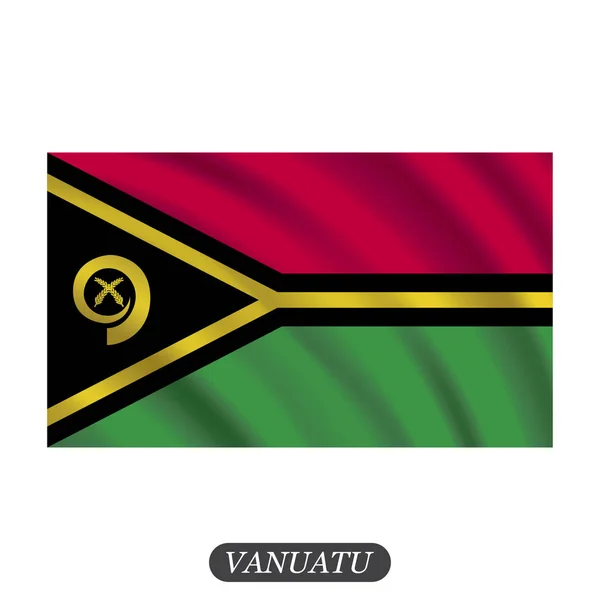 Schwenkt Vanuatu-Flagge auf weißem Hintergrund. Vektorillustration — Stockvektor