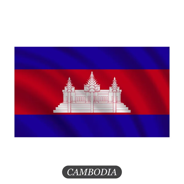 Drapeau du Cambodge sur fond blanc. Illustration vectorielle — Image vectorielle