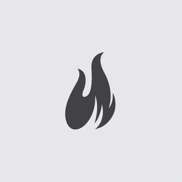 Feuer-Symbol in flachem Design in schwarzer Farbe. Vektorabbildung eps10 — Stockvektor