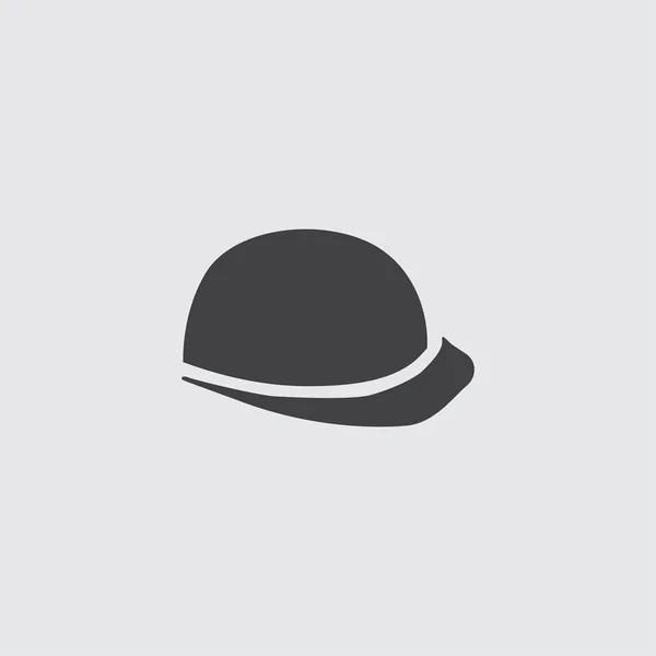 Ikon topi keras keamanan dalam desain datar dengan warna hitam. Ilustrasi vektor eps10 - Stok Vektor