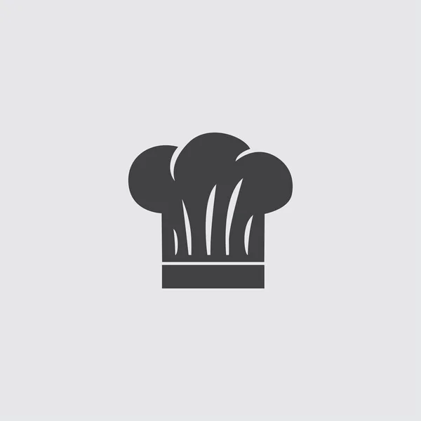 Icono de gorra de chef en un diseño plano en color negro. Ilustración vectorial eps10 — Archivo Imágenes Vectoriales