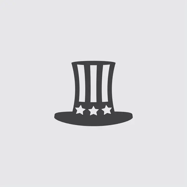 Uncle Sam's ikona kapelusz w Płaska konstrukcja w kolorze czarnym. Wektor ilustracja eps10 — Wektor stockowy