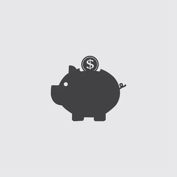 Piggy Bank Icono en un diseño plano en color negro. Ilustración vectorial eps10 — Vector de stock