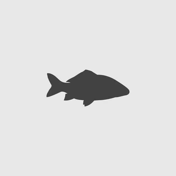 Icono de pescado en un diseño plano en color negro. Ilustración vectorial eps10 — Vector de stock