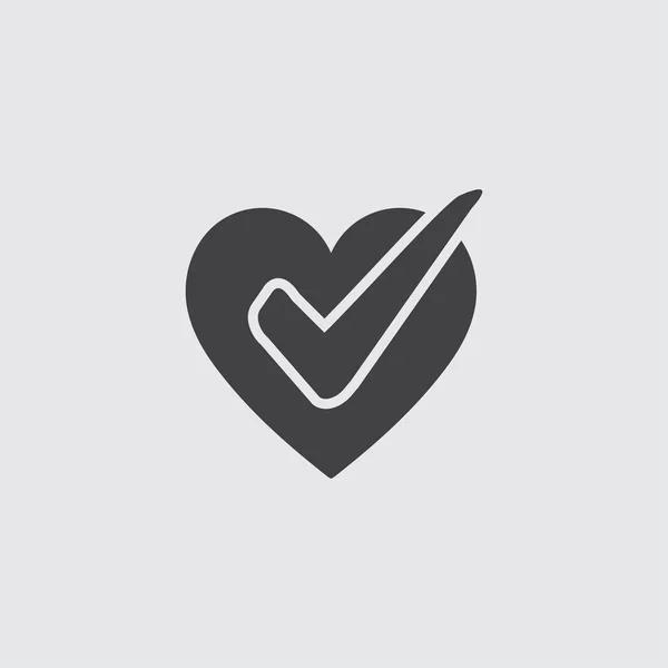 Coeur avec icône à carreaux dans un design plat de couleur noire. Illustration vectorielle eps10 — Image vectorielle