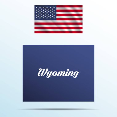 Wyoming eyalet bayrağı sallayarak ABD ile gölge ile