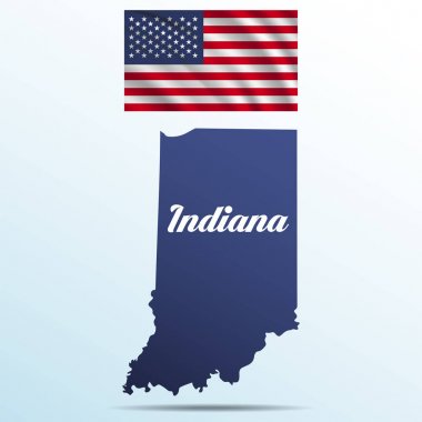 Indiana devlet bayrağı sallayarak ABD ile gölge ile