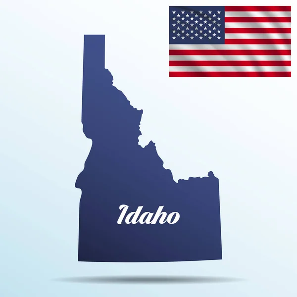 Státu Idaho se stínem s Usa mával vlajkou — Stockový vektor