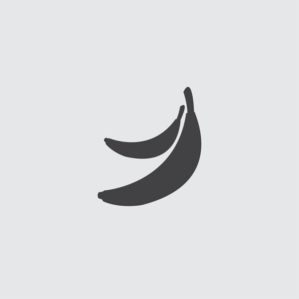 Banana icon in a flat design in black color. Vector illustration eps10
